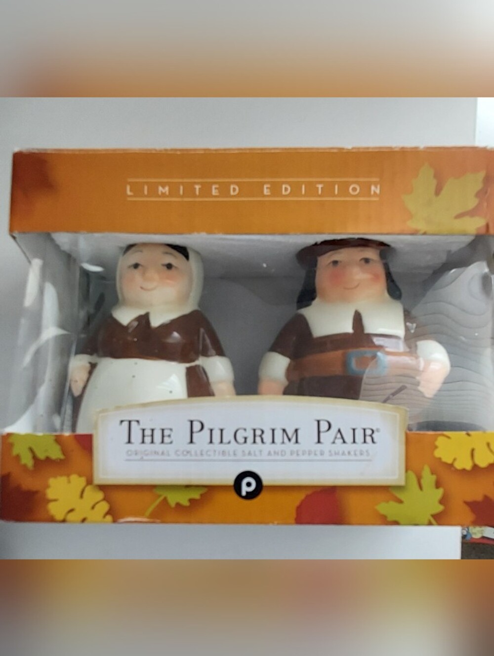The Pilgrim Pair Salt Pepper Shaker Limited Premiere Edition Publix Thanksgiving